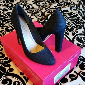 Teresa dark denim heels